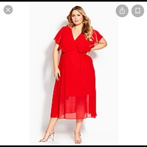City chic red dress xxl 24 EUC